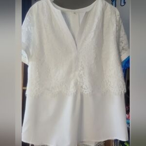 Cream Colored Eyelash Lace Blouse